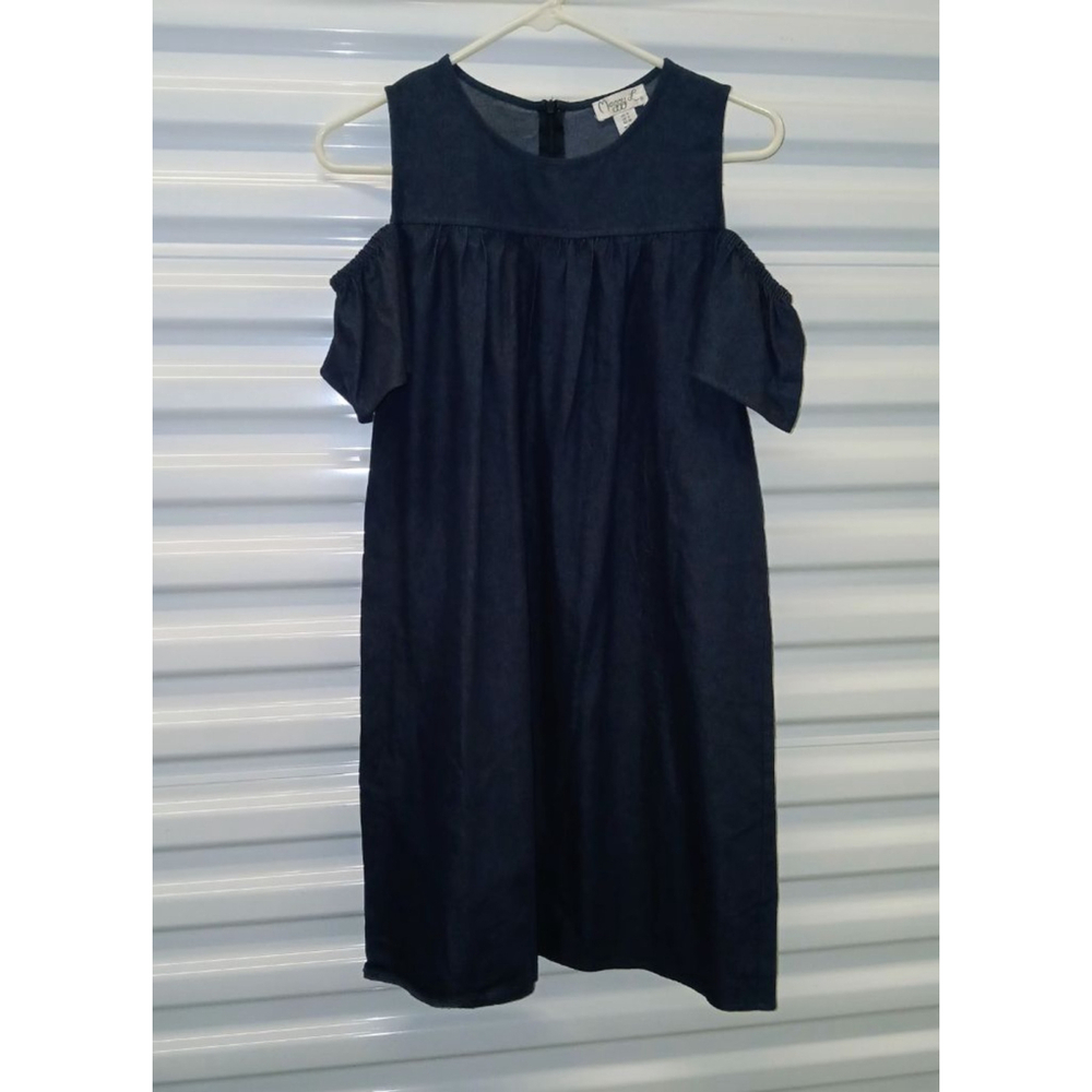 Women's Maggy L Blue Cold Shoulder Denim Dress Size 4